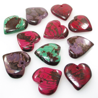Accesorio tagua "naya" Corazón grande mármol grande