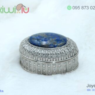 Joyero de plata con tapa de lapiz lazuri