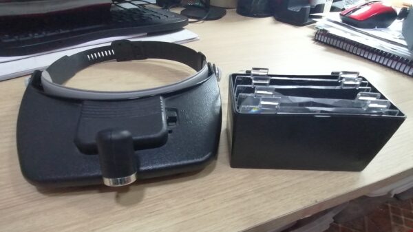 Visor con lupa y LED, tipo diadema p/ reparaciones d/joyas c/ngr