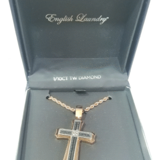 Cadena dorada de acero con cruz para varón