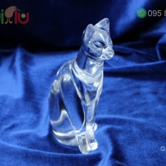 Adorno de cristal de gato sentado