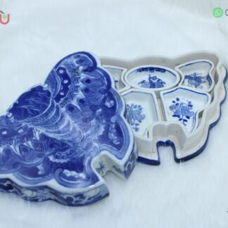 Joyero de porcelana con forma de mariposa 5 piezas/ compartimientos