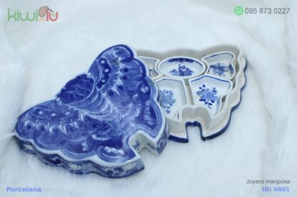 Joyero de porcelana con forma de mariposa 5 piezas/ compartimientos