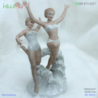 Adorno de porcelana de 2 bailarinas